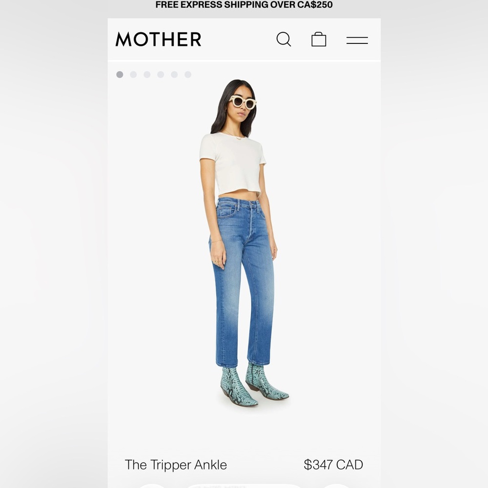 MOTHER The Tripper Ankle Straight Leg Jeans - Light Blue